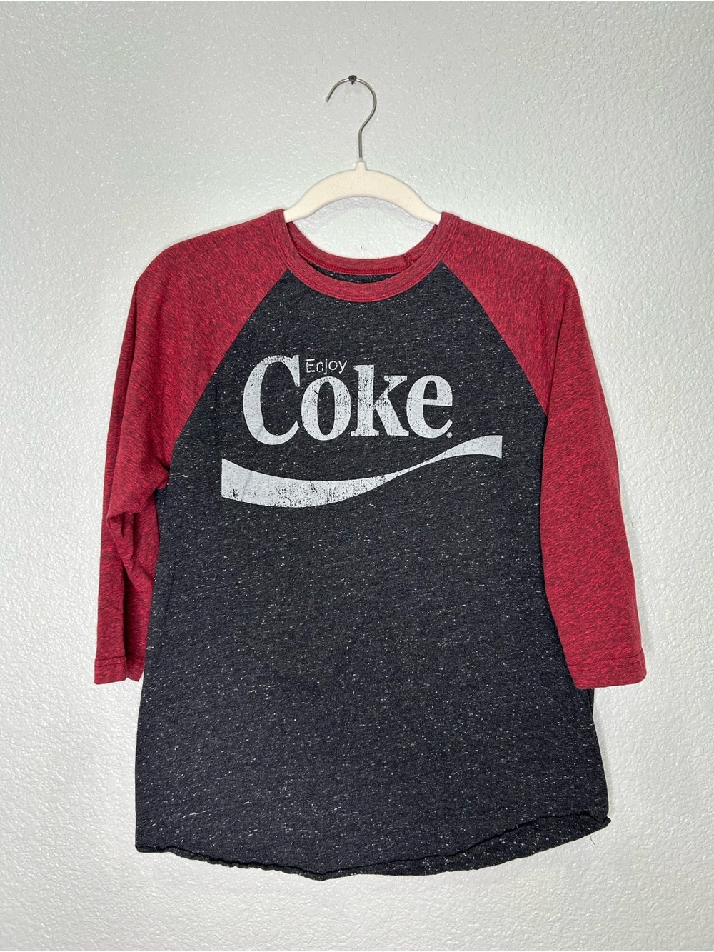 Women’s Coca Cola Raglan Tee - Red & Charcoal